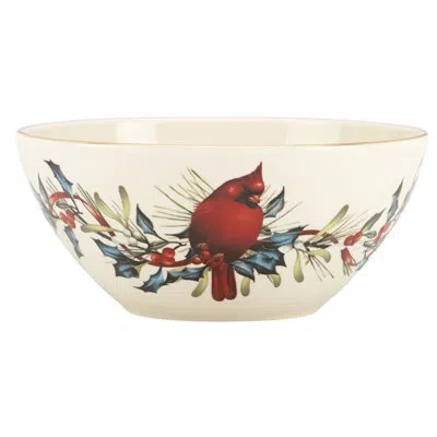 Lenox Winter Greeting 32 Oz. Salad Bowl In Blue;red
