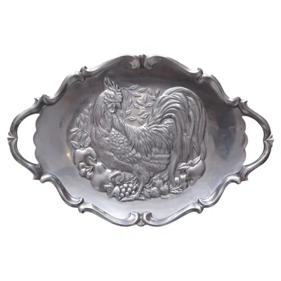 Pre-owned Lenox's Ceramic Art Company Lenox Pewter Turkey Serving Platter In Gray