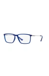 Lenscrafters 58mm Rectangle Optical Glasses In Blue