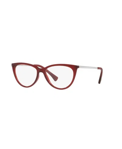 Lenscrafters Women's Cat Eye Eyeglasses, Ec3504 In Shiny Opal Red