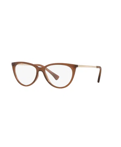 Lenscrafters Women's Cat Eye Eyeglasses, Ec3504 In Shiny Transparent Brown