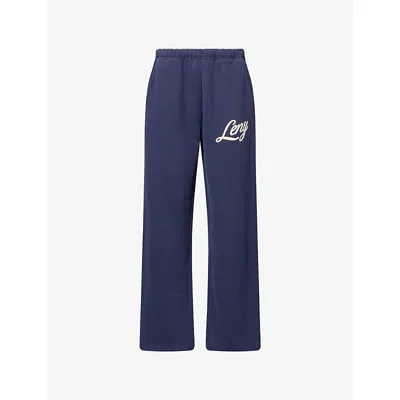L.e.n.y. Womens Astral Navy Rookie Relaxed-fit Cotton Jogging Bottoms In Blue