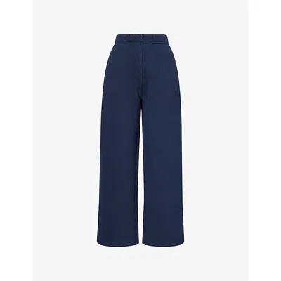 L.e.n.y. Womens Midnight Blue French Terry Cotton Jogging Bottoms