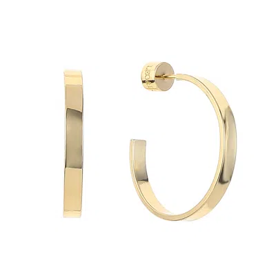 Leo & Luca Women's Gold Flat Hoop Earrings