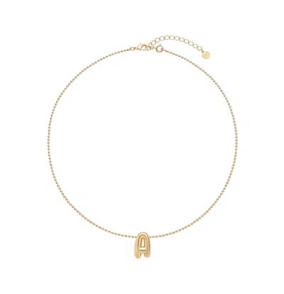Leo & Luca Women's Gold Mini Balloon Initial Necklace