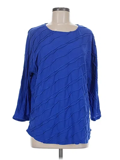 Pre-owned Leo & Nicole 3/4 Sleeve T-shirt In Blue