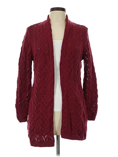 Pre-owned Leo & Nicole Cardigan Sweater In Burgundy
