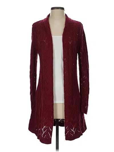 Pre-owned Leo & Nicole Cardigan Sweater In Burgundy