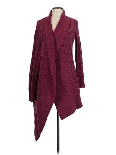 Pre-owned Leo & Nicole Cardigan Sweater In Burgundy