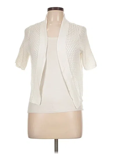 Pre-owned Leo & Nicole Cardigan Sweater In White