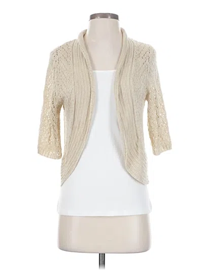 Pre-owned Leo & Nicole Cardigan Sweater In White