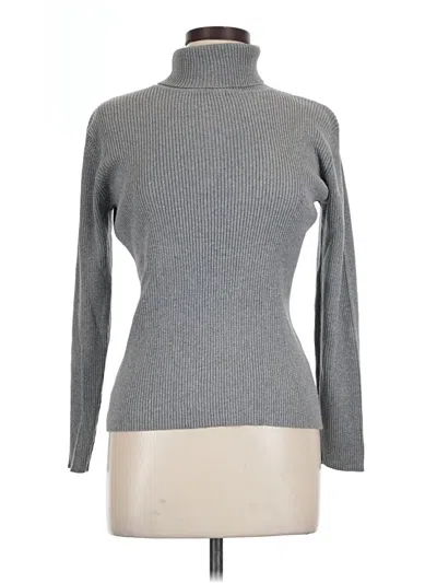 Pre-owned Leo & Nicole Long Sleeve Top Gray Turtleneck Tops