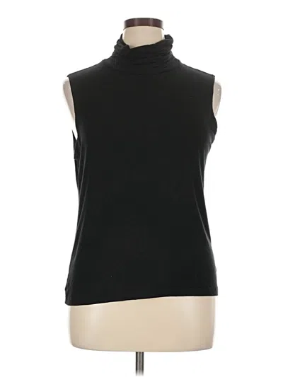 Pre-owned Leo & Nicole Short Sleeve Turtleneck In Black