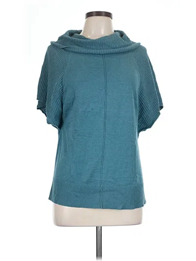 Pre-owned Leo & Nicole Short Sleeve Turtleneck In Teal