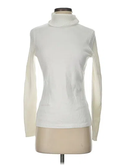 Pre-owned Leo & Nicole Turtleneck Sweater In White