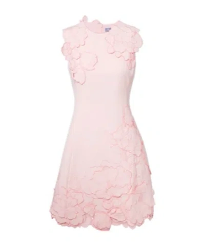 Leo Floral-appliqué Minidress In Pink