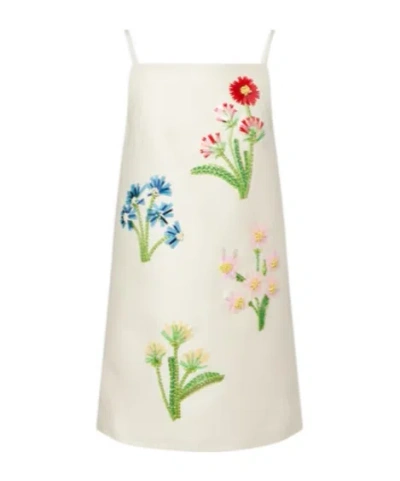 Leo Leia Embellished Wool And Silk Minidress In White