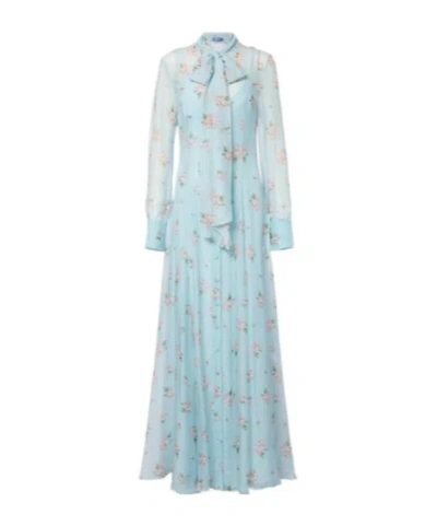 Leo Lilith Bow-detail Floral Chiffon Maxi Dress In Multi