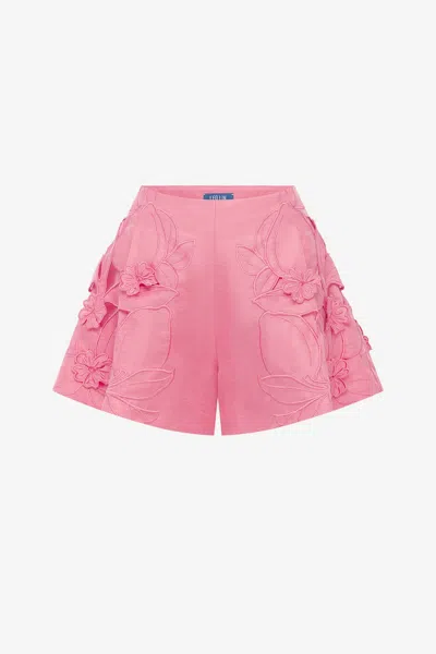 Leo Lin Abby Appliqué Shorts - Fuchsia In Pink