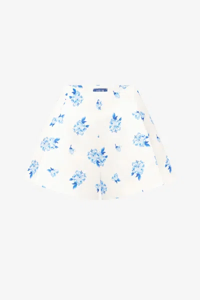 Leo Lin Abby Shorts - Ditsy Floral Print In Snow