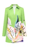 Leo Lin Acacia Crepe Mini Polo Dress In Green