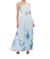 Leo Lin Adriana One Shoulder Maxi Dress In Tranquility Print In Multi