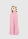 Leo Lin Agnes Appliqué Floral Maxi Dress - Camelia Print In Pink