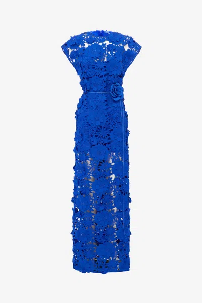 Leo Lin Alena Lace Maxi Dress - Lapis In Blue