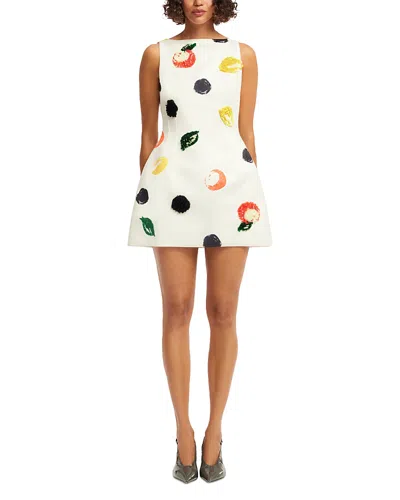 Leo Lin Ali Embellished Boat Neck Mini Dress In Multi