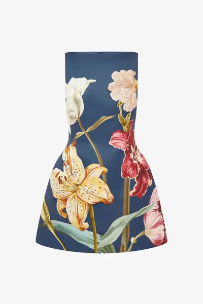 Leo Lin Ali Embroidered Mini Dress In Blue