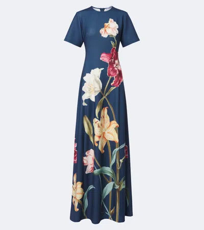 Leo Lin Alice Floral Maxi Dress In Blue