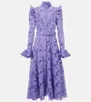 Leo Lin Aliyah Floral Ruffled Lace Midi Dress