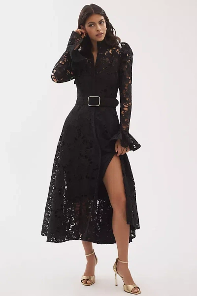 Leo Lin Aliyah Lace Butterfly-sleeve Midi Dress