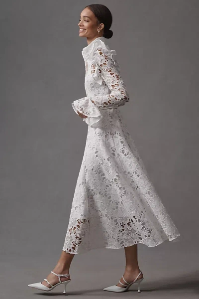 Leo Lin Aliyah Lace Butterfly-sleeve Midi Dress