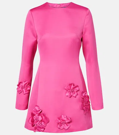 Leo Lin Aliza Floral-appliqué Minidress In Pink