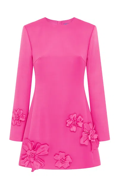 Leo Lin Aliza Flower-appliquéd Mini Dress In Pink