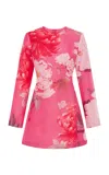 Leo Lin Aliza Printed Linen-blend Mini Dress In Pink