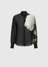 Leo Lin Alma Blouse - White Rose Print In Black