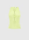 Leo Lin Amelia Button-front Crepe Top In Green