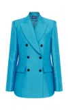 Leo Lin Anissa Double-breasted Blazer In Blue