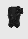 Leo Lin Anna-may Sequined Vest In Black