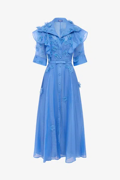 Leo Lin Anya Petal Midi Dress - Azure