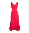 Leo Lin Appliqué Emily Midi Dress In Red
