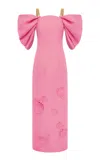 Leo Lin Arabella Appliquéd Maxi Dress In Pink