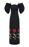 Leo Lin Arabella Embroidered Maxi Dress In Black