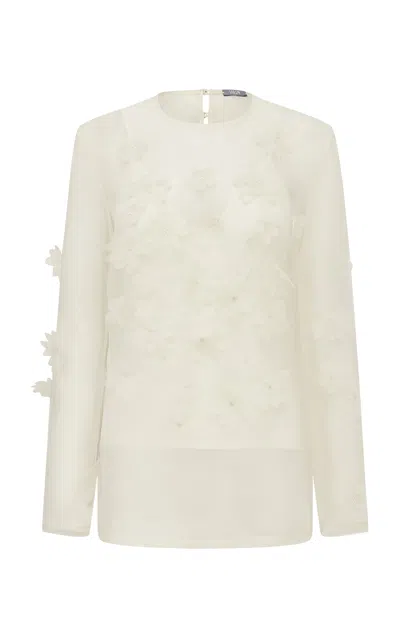 Leo Lin Aurelia Petal Blouse - Snow In White