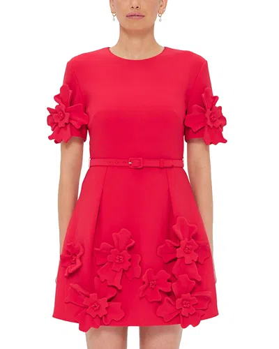 Leo Lin Aurelie Applique Mini Dress In Red
