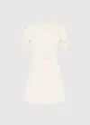Leo Lin Aurélie Appliqué Short Sleeve Mini Dress - Cream In White