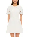 Leo Lin Aurelie Applique Short Sleeve Mini Dress