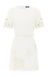 Leo Lin Aurelie Appliquéd Mini Dress In White
